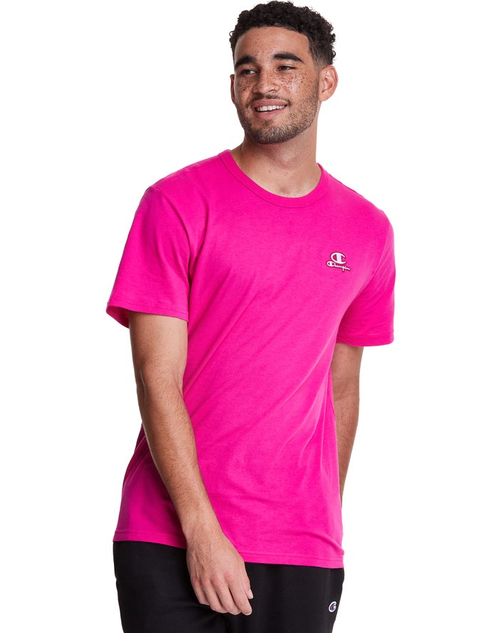 Champion Lightweight C Logo Applique T-Shirt Heren - Roze - Belgie 4082IUELM